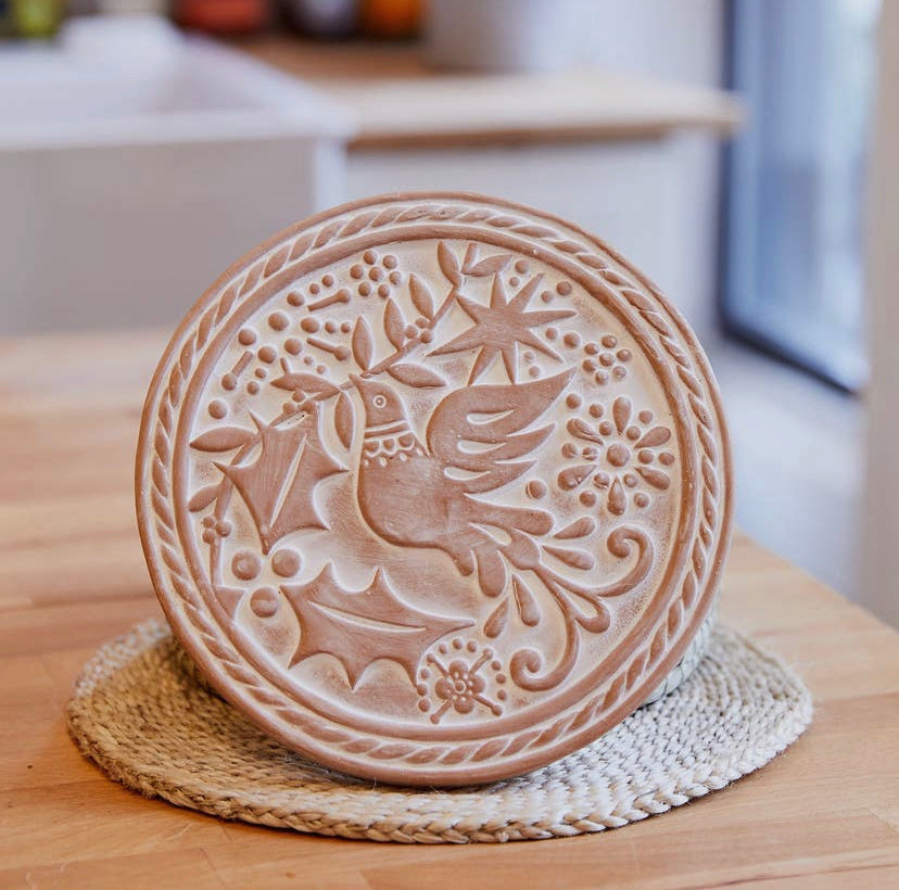 Handmade Bread Warmer & Wicker Basket - Bird Round