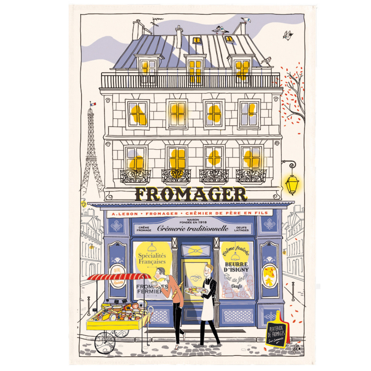 Parisian Shops Tea Towels - Fromagerie
