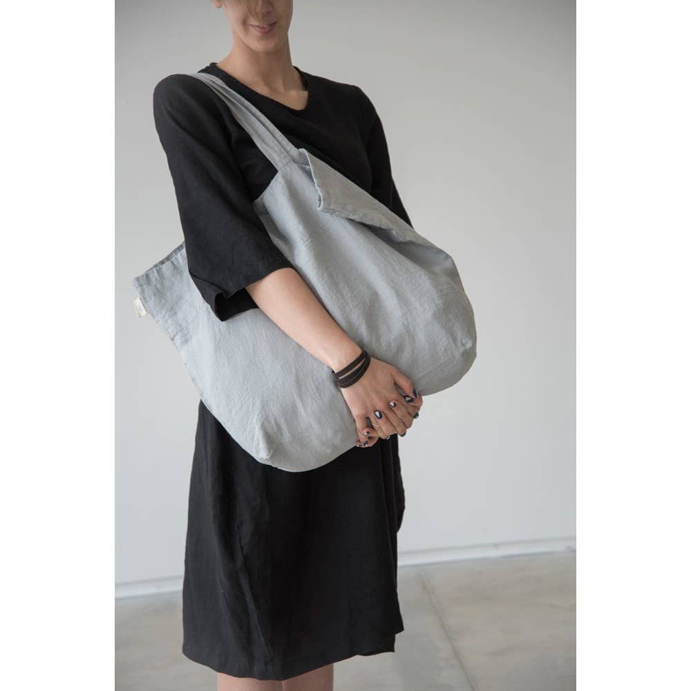 Linen Tote Bag - Light Grey