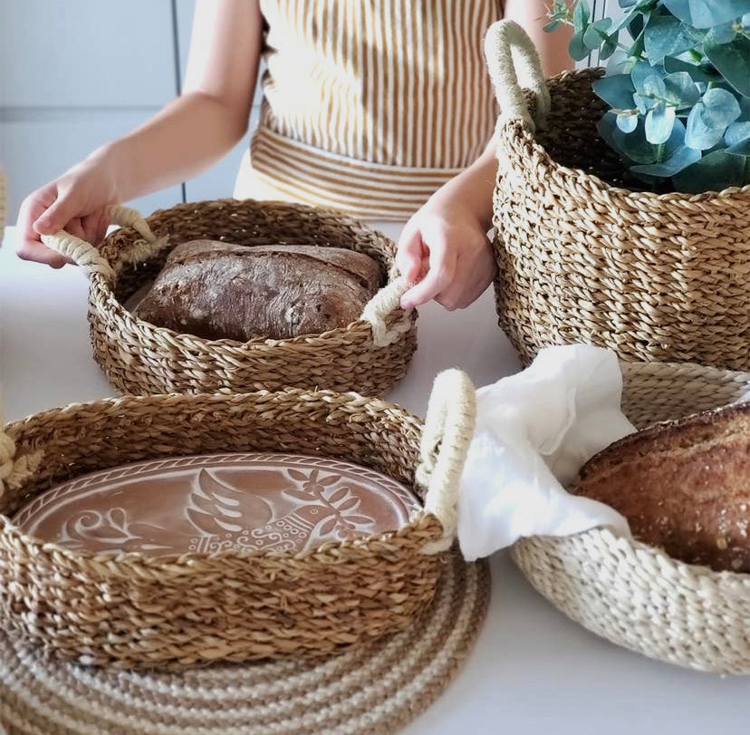 Handmade Bread Warmer & Wicker Basket - Owl Round
