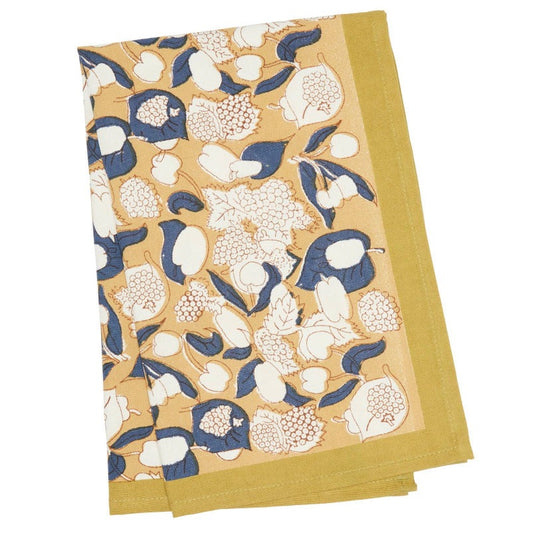 Forest Harvest  Mustard and Blue Tea Towels