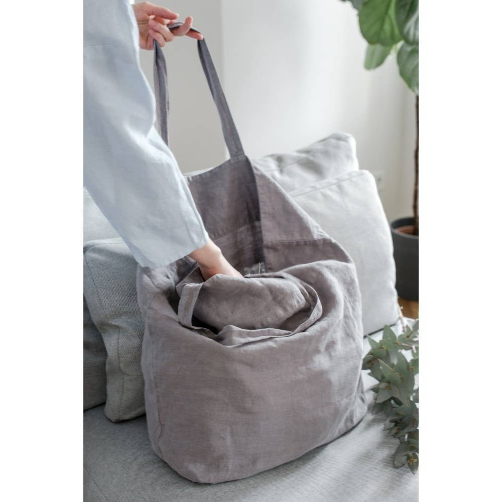 Linen Tote Bag - Light Grey